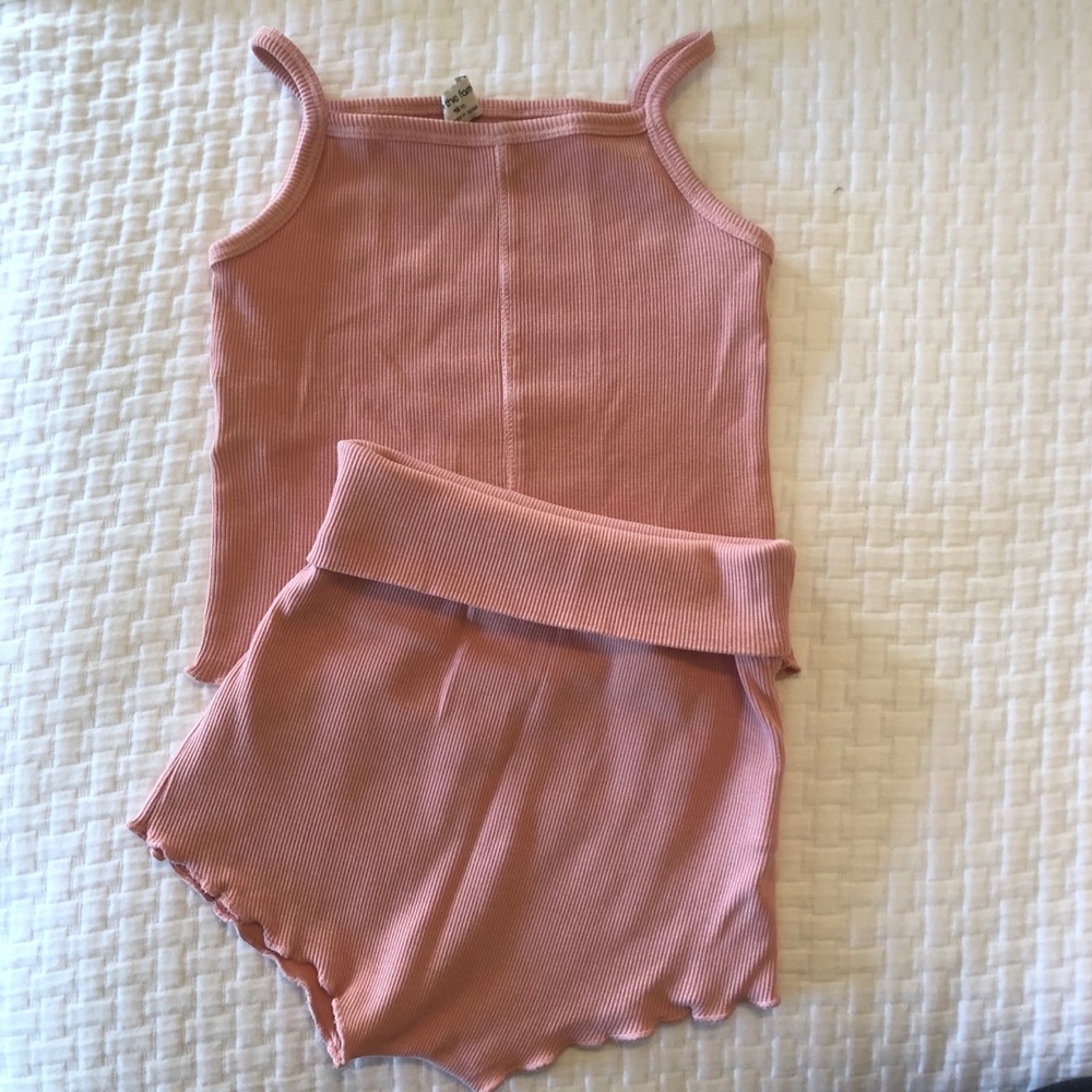 1 + IN THE FAMILY Pink Ribbed Set 18M
